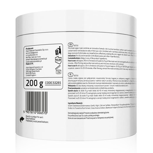 Detoksykująca maska algowa 02.24 tył