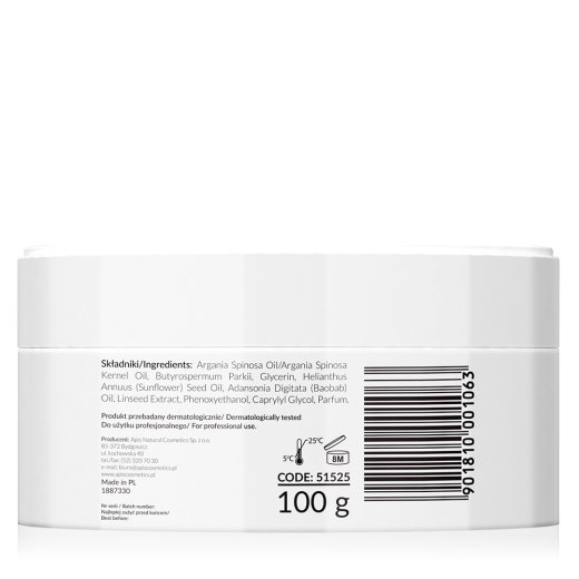 Naturalne masło shea do masażu ciała tył